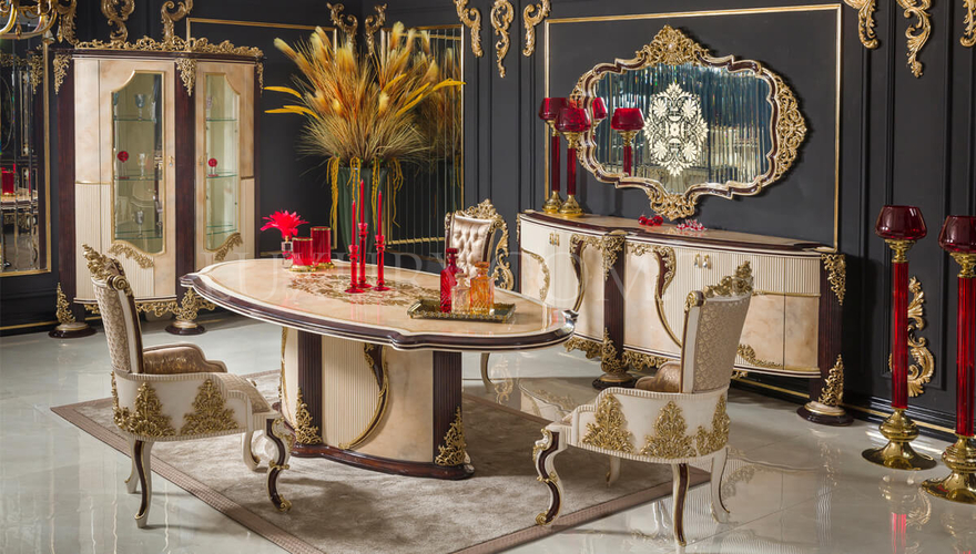 Beril Kahverengi Classic Dining Room - 1062