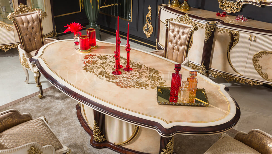 Beril Kahverengi Classic Dining Room - 5