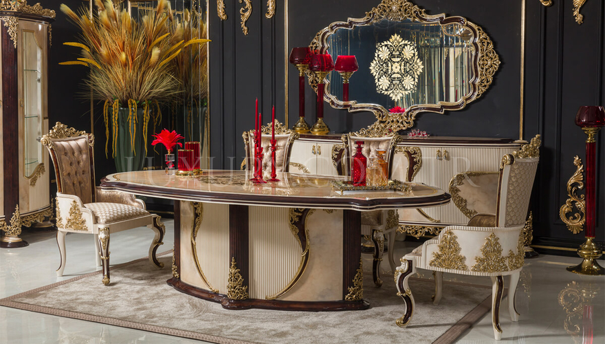 Beril Kahverengi Classic Dining Room - 9