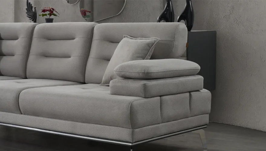 Calmira Gray Corner Sofa Set - 5