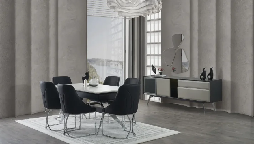 Calmira Gray Dining Room Set - 1