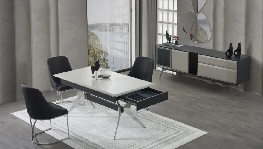 Calmira Gray Dining Room Set - 4