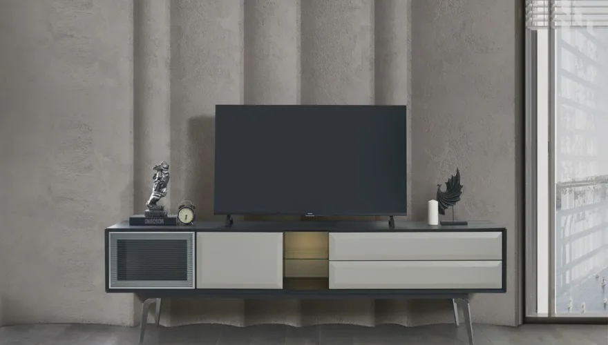 Calmira Gray Modern TV Unit - 1