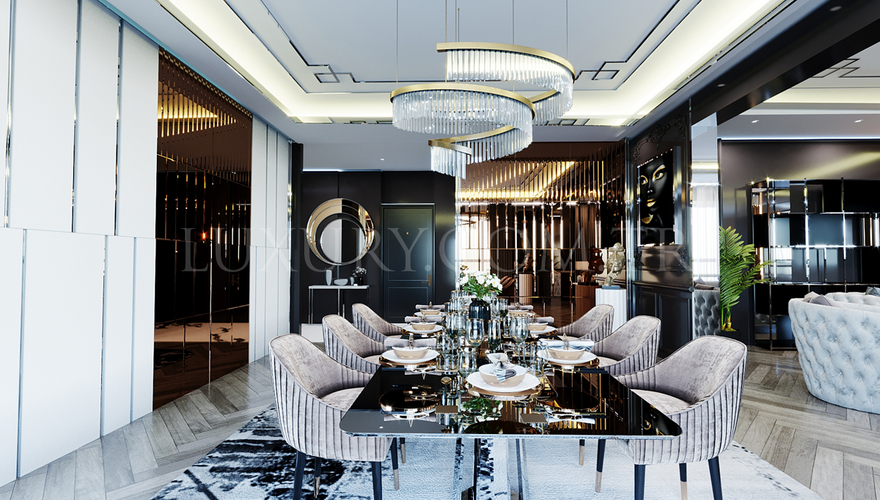 1102 Luxury Line - Cannes 6 Kişilik Metal Yemek Masası