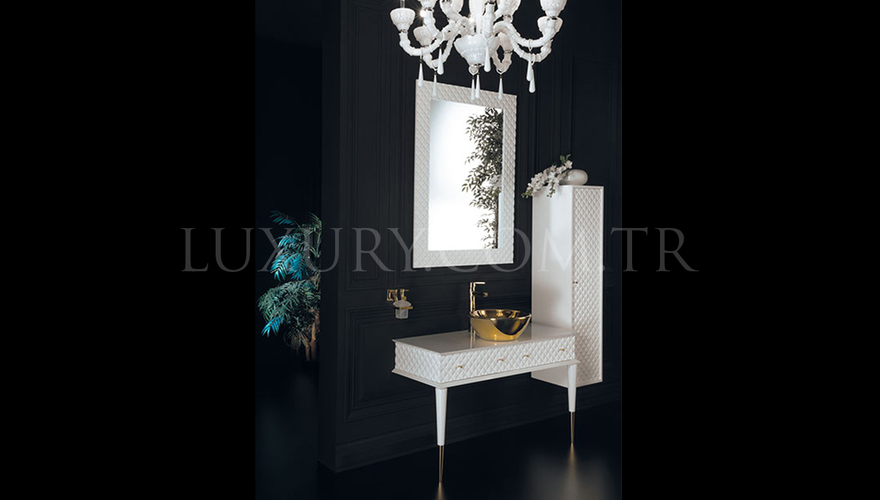 1015 - Capitone Klasik Beyaz Banyo Takımı