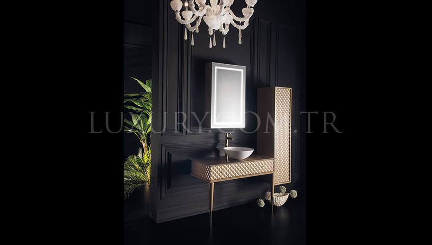 1015 - Capitone Klasik Gold Banyo Takımı