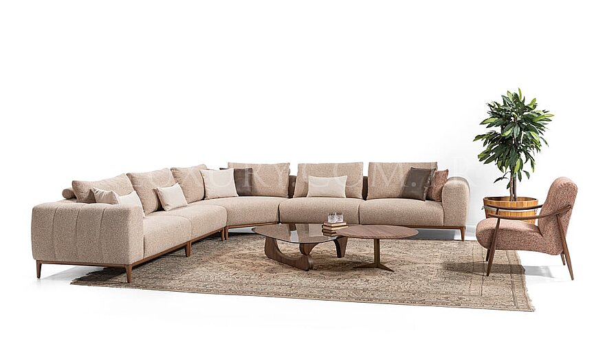 Capriva Kahverengi Modern Köşe Koltuk Takımı - 3