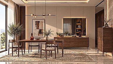 Capriva Kahverengi Modern Yemek Odası - 1193