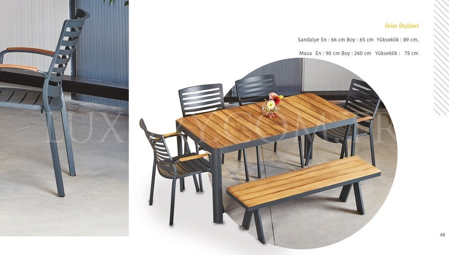 Cartel Banklı Garden Table Set - 2