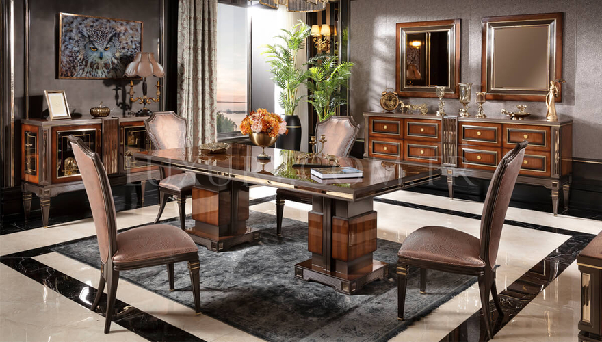 Caserta Modern Bronze Dining Room - 1