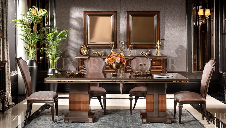 Caserta Modern Bronze Dining Room - 2