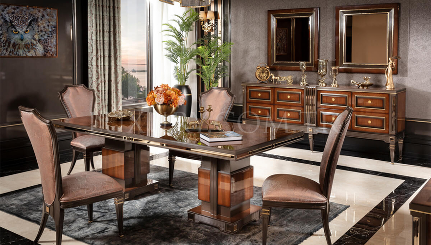 Caserta Modern Bronze Dining Room - 3