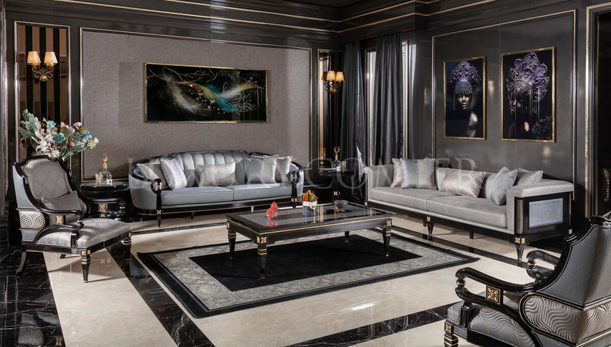 Caserta Modern Gray Sofa Set - 1