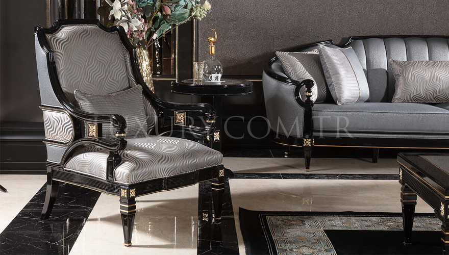 Caserta Modern Gray Sofa Set - 3
