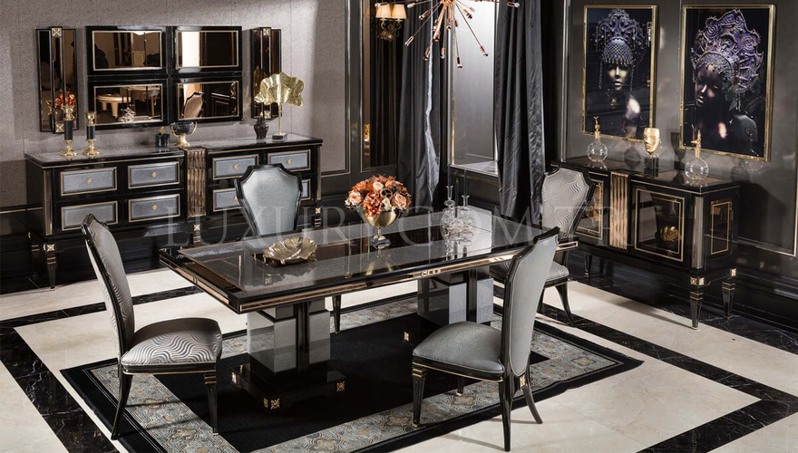 Caserta Modern Gri Dining Room - 1128