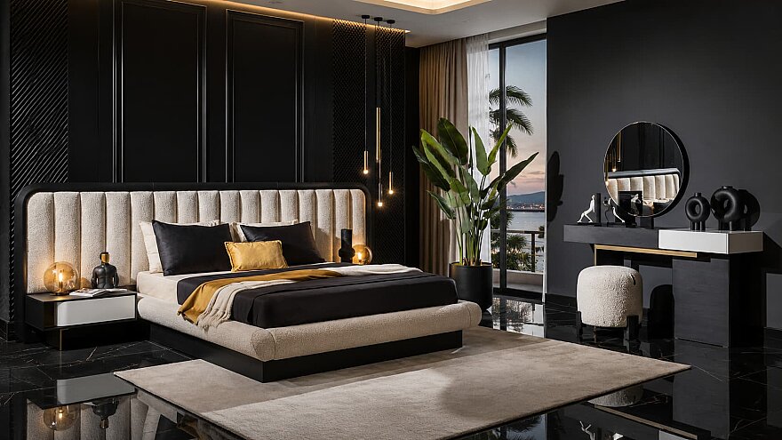 Cortina Siyah Modern Yatak Odası - 1182