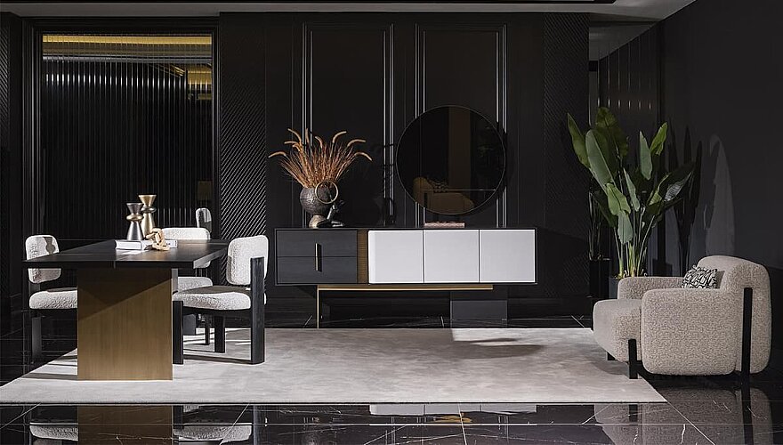 Cortina Siyah Modern Yemek Odası - 3