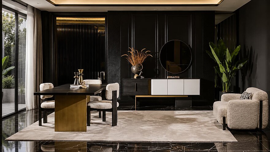 Cortina Siyah Modern Yemek Odası - 1182