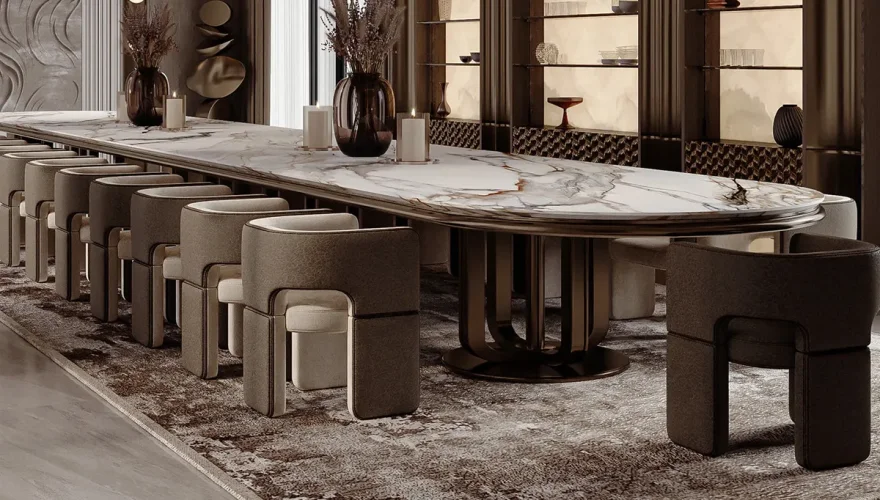 Custom Design Marble Dining Table - 4