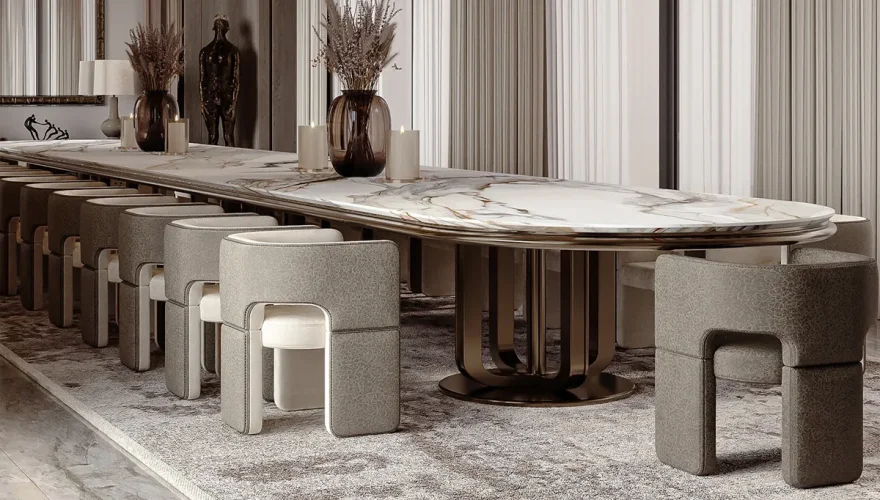 Custom Design Marble Dining Table - 8