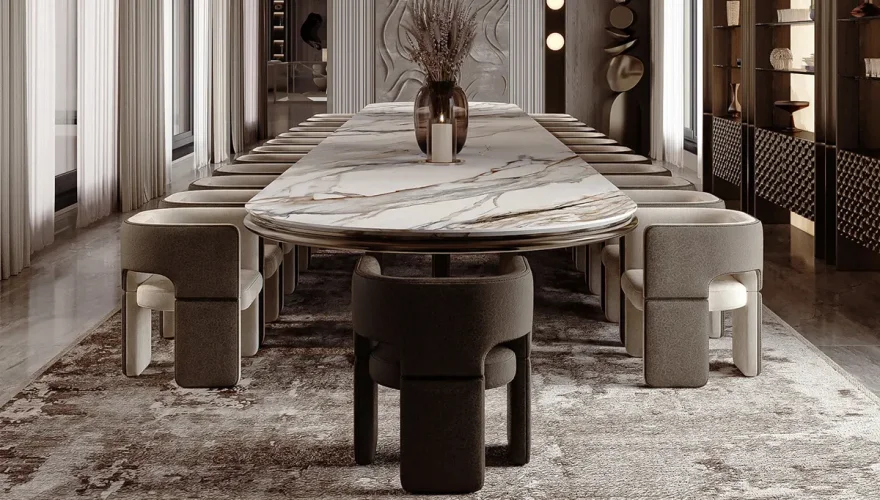 Custom Design Marble Dining Table - 1
