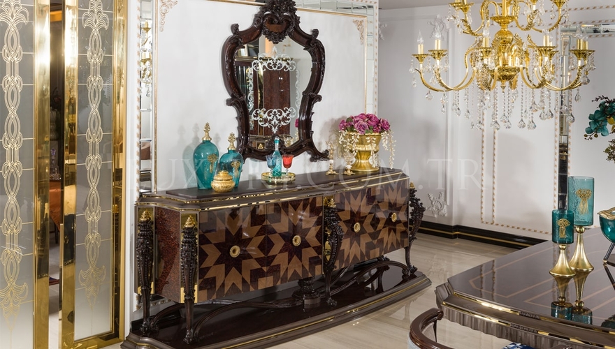 Delano Klasik Desenli Yemek Odası - 11