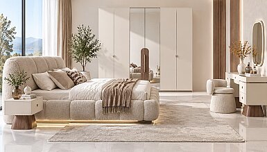 Delina Ahşap Detaylı Yatak Odası - 1162