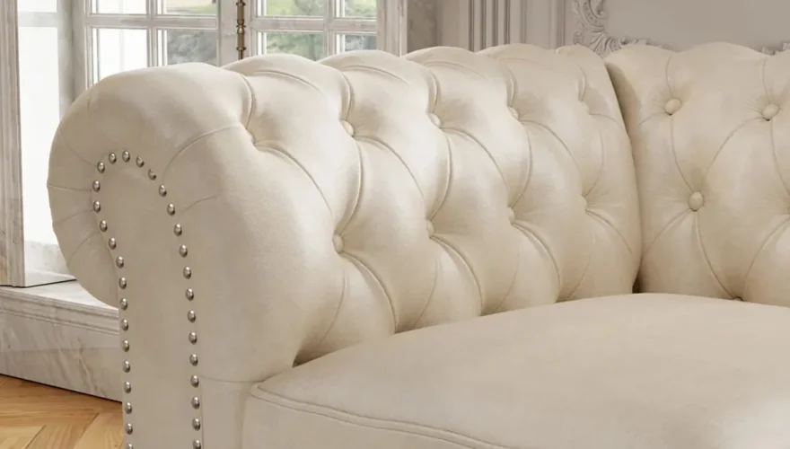 Edmon White Chester Sofa Set - 4
