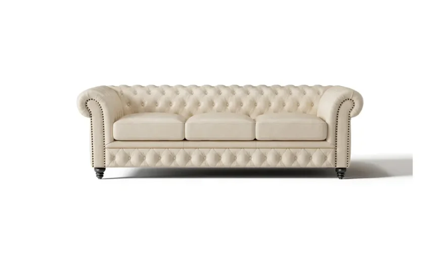 Edmon White Chester Sofa Set - 5