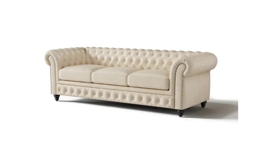 Edmon White Chester Sofa Set - 6