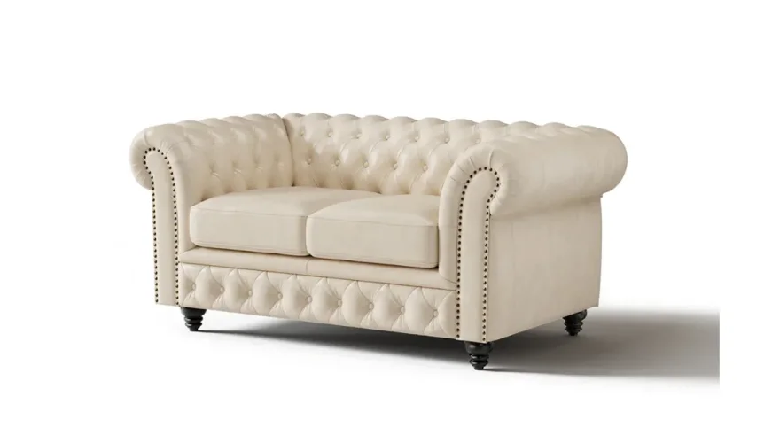 Edmon White Chester Sofa Set - 8