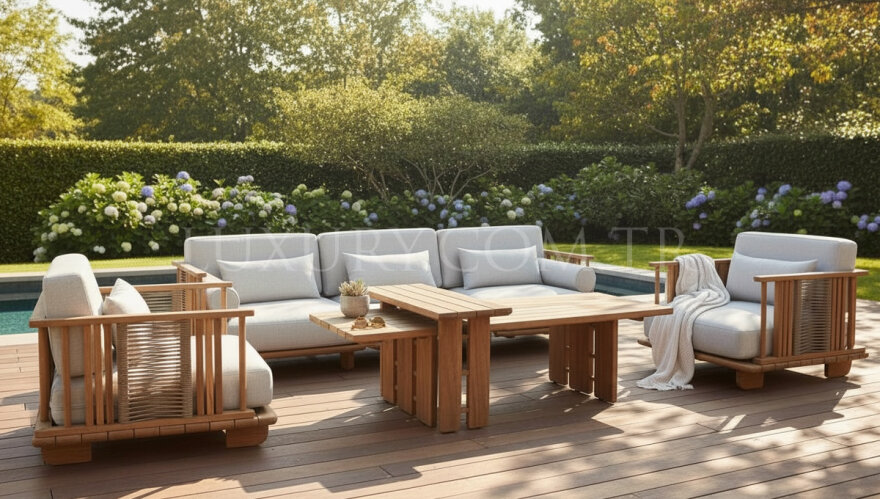 Elora Ahşap Bahçe Koltuk Takımı - 3