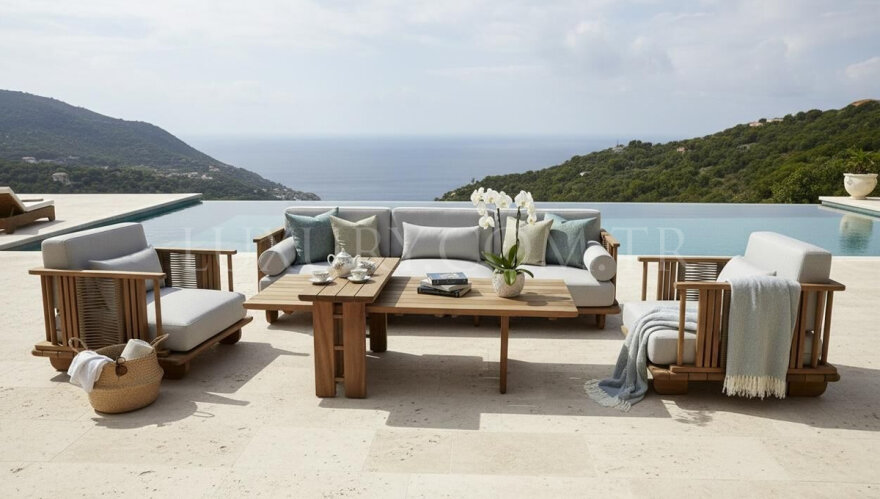 Elora Ahşap Bahçe Koltuk Takımı - 4