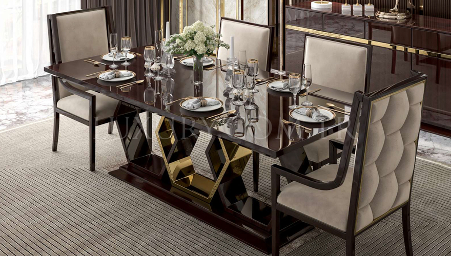 Elsium Luxury Table à Manger Marron - 2