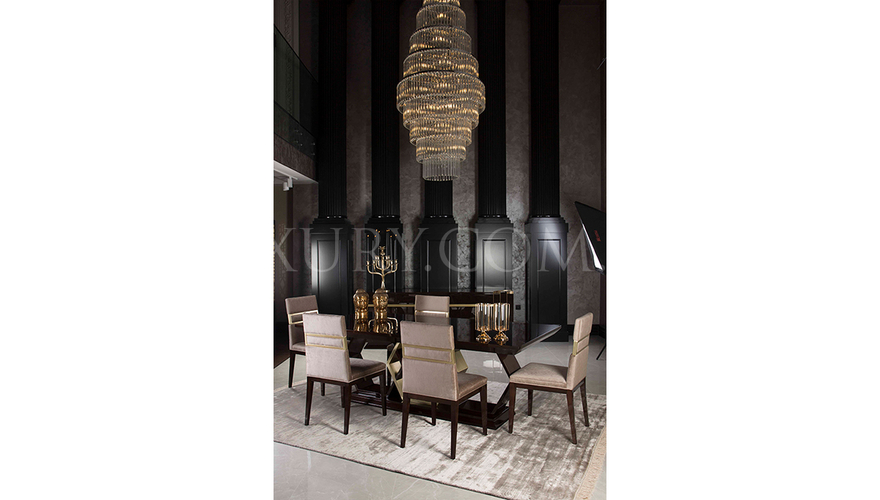 Elsium Luxury Table à Manger Marron - 11