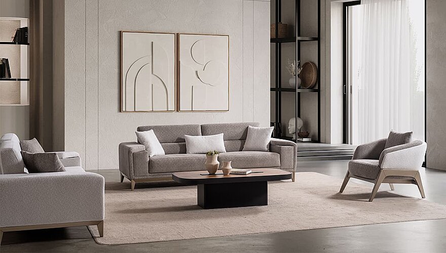 Emirgan Metal Detaylı Koltuk Takımı - 1063
