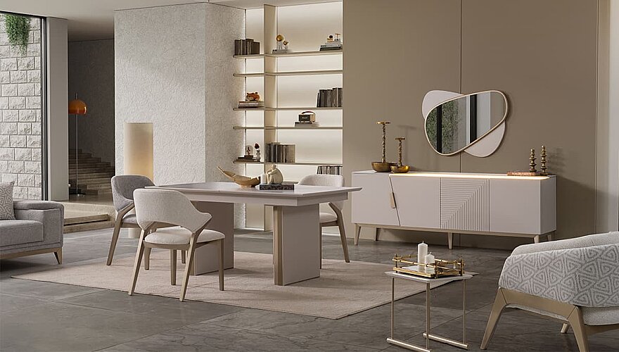 Emirgan Metal Detaylı Yemek Odası - 1063