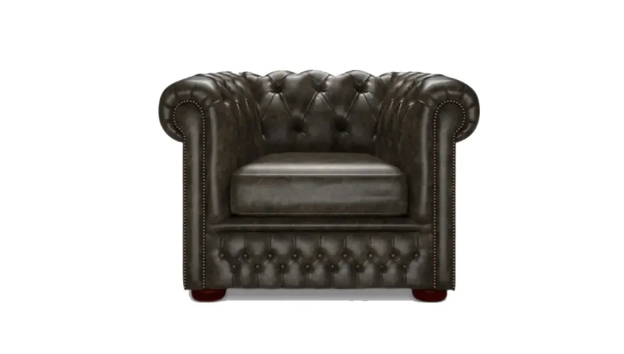 English Leather Chester Armchair - 2