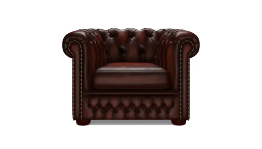 English Leather Chester Armchair - 1