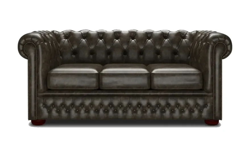 English Leather Chester Three-Seater Sofa - 2