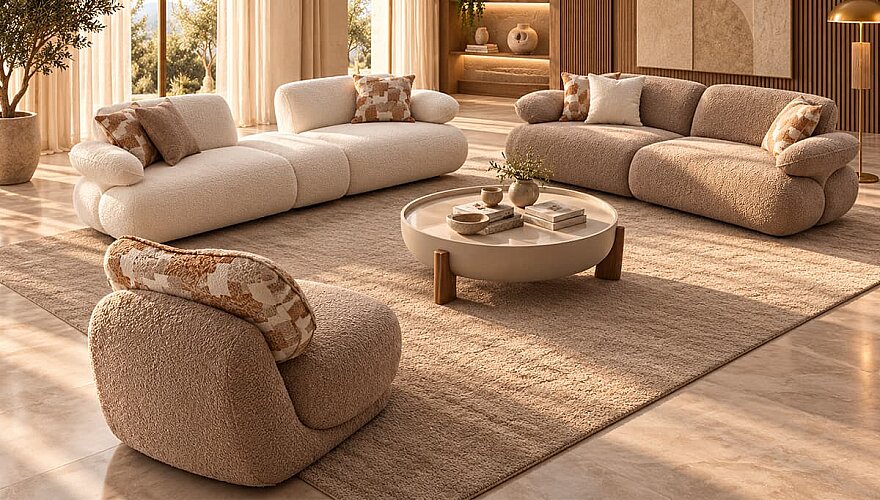 Evania Oval Detaylı Koltuk Takımı - 1192
