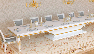 Faras Beyaz Yemek Masası