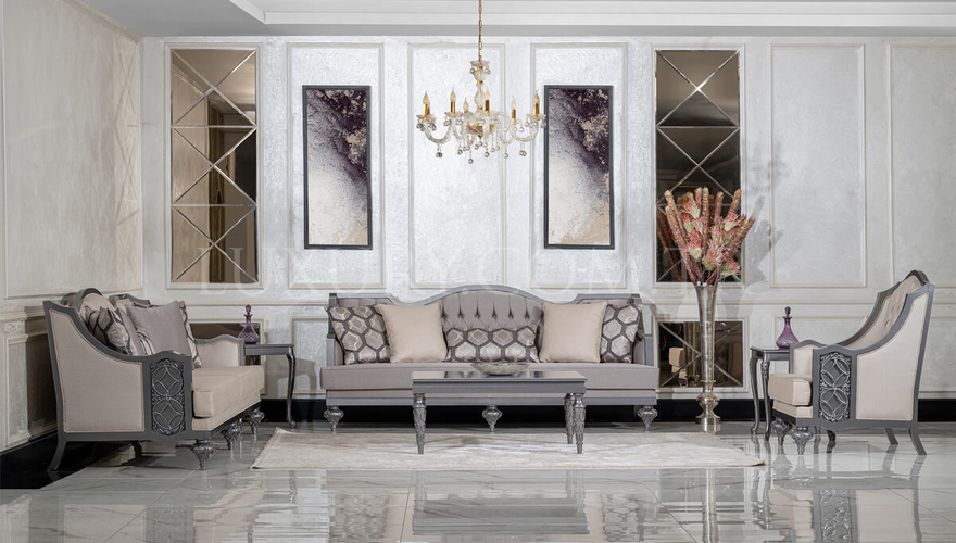 Feris Classic Gray Sofa Set - 1