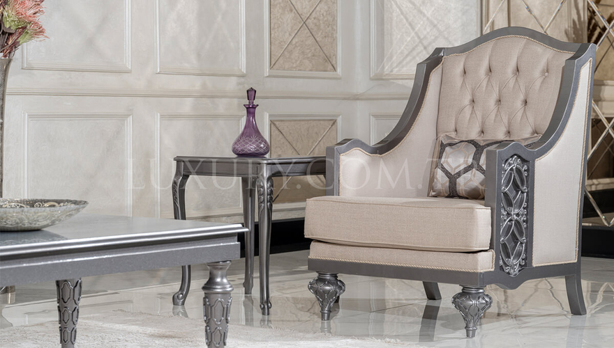 Feris Classic Gray Sofa Set - 6