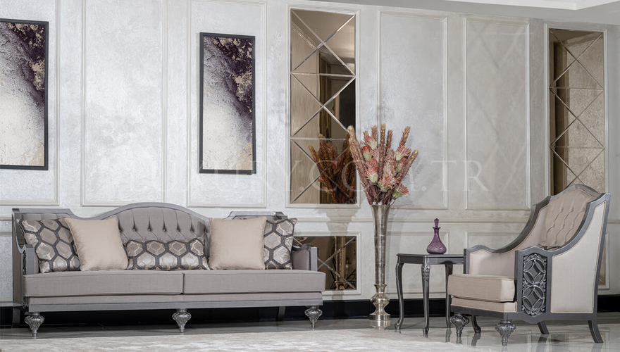 Feris Classic Gray Sofa Set - 2