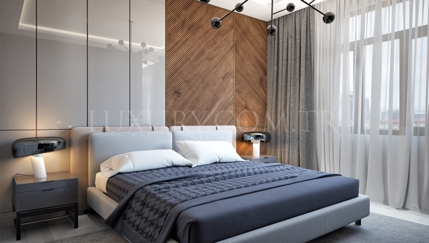 Flat Yatak Odası Mobilyası Dekorasyonu - 1