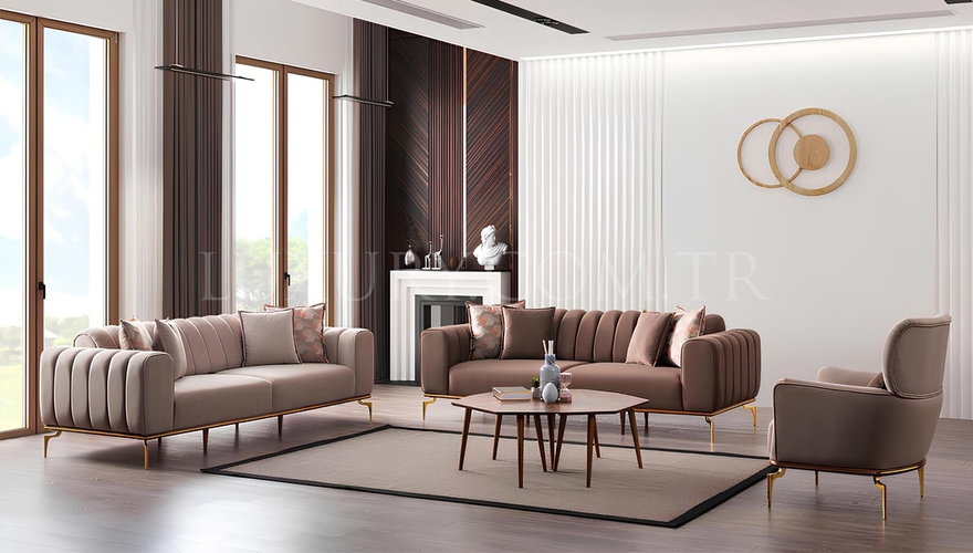 1063 - Galata Modern Bej Koltuk Takımı