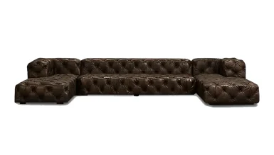 Halifax Deri Chester U Köşe Koltuk - 1102 Luxury Line
