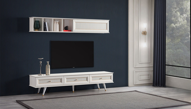 Halley Art Deco Beyaz TV Ünitesi