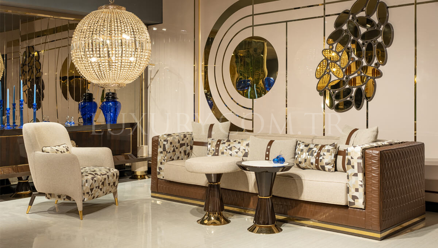 1063 - Harlem Modern Kahverengi Koltuk Takımı